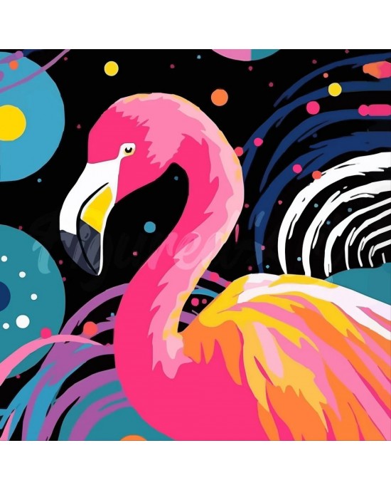 Διαμάντια Flamingo Rose Abstract Pop Art 25x25cm