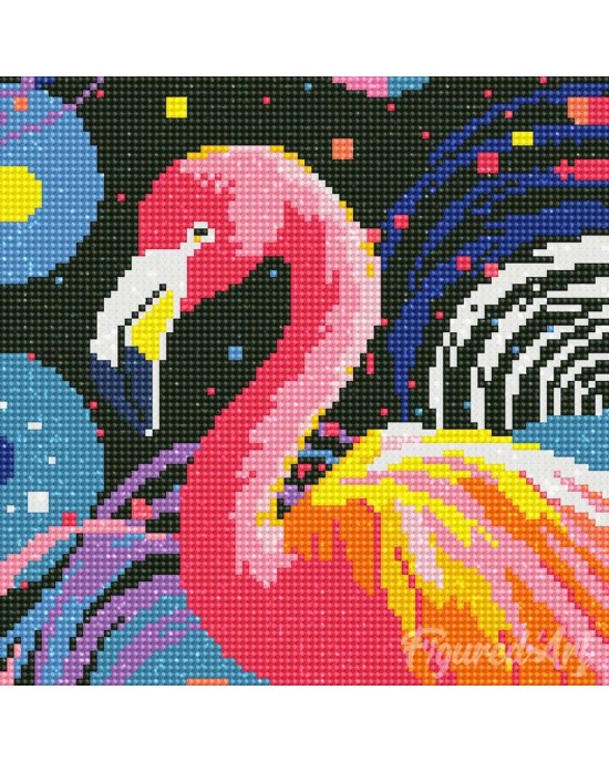 Διαμάντια Flamingo Rose Abstract Pop Art 25x25cm