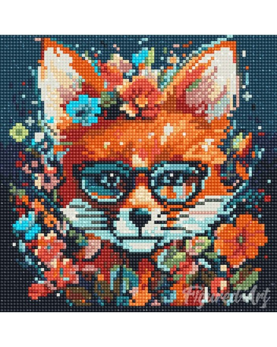 Διαμάντια Fantasy Fox and Flowers 25x25cm