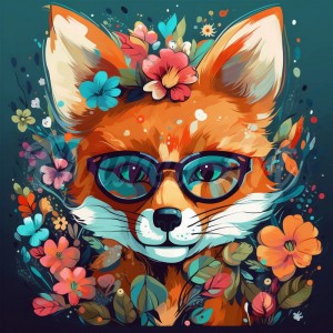 Διαμάντια Fantasy Fox and Flowers 25x25cm