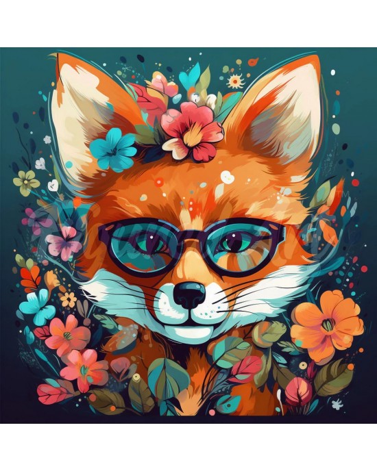 Διαμάντια Fantasy Fox and Flowers 25x25cm