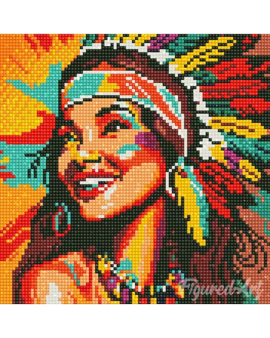 Διαμάντια Native Elegance Lady Pop Art 25x25cm
