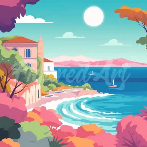 Διαμάντια Colourful French Riviera 25x25cm