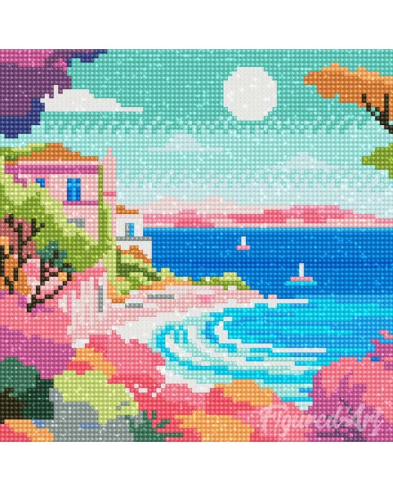 Διαμάντια Colourful French Riviera 25x25cm