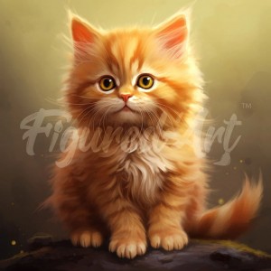 Διαμάντια Fluffy Orange Kitten 25x25cm