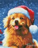 Διαμάντια Playful Dog in Snowy Christmas 25x25cm