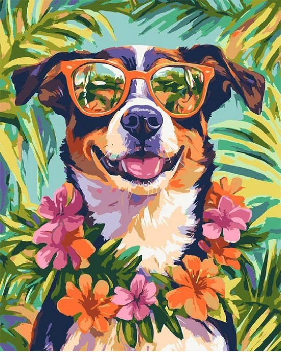 Ζωγραφική με αριθμούς Holiday Dog 40x50cm