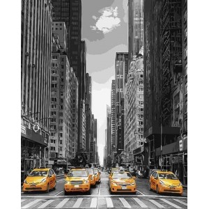 Ζωγραφική με αριθμούς Modern City and Yellow Taxis 40x50cm