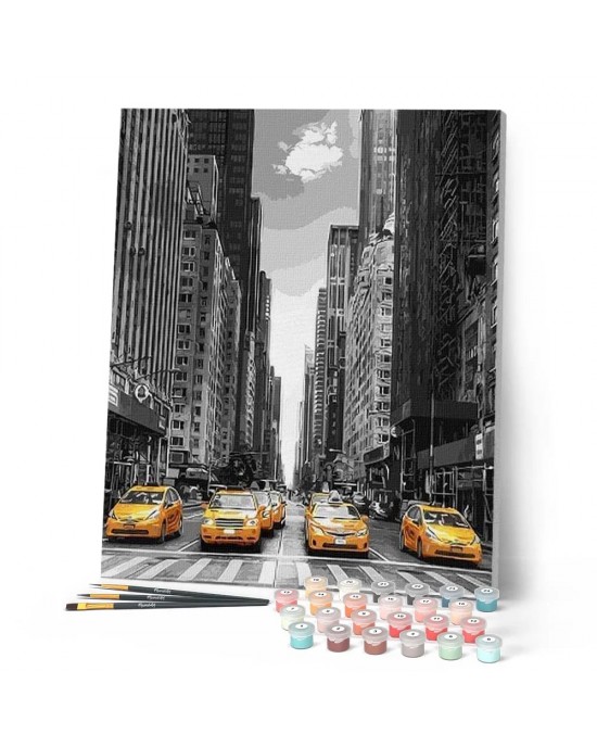 Ζωγραφική με αριθμούς Modern City and Yellow Taxis 40x50cm