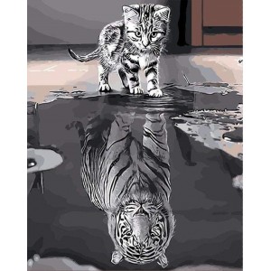 Ζωγραφική με αριθμούς Kitten Reflective Tiger 40x50cm