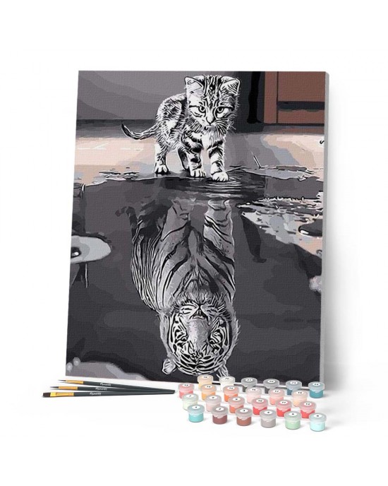 Ζωγραφική με αριθμούς Kitten Reflective Tiger 40x50cm
