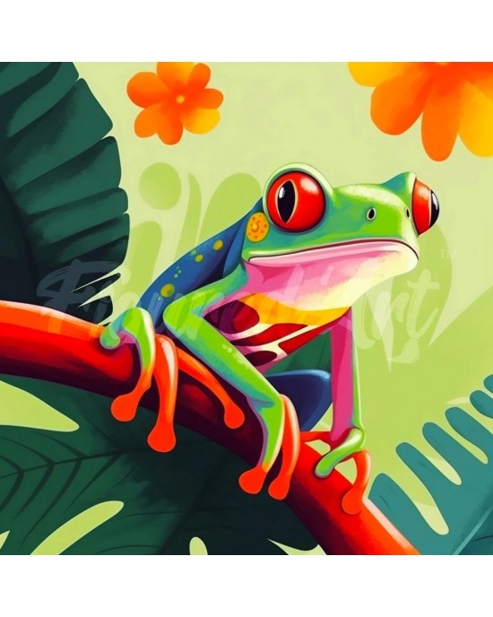 Διαμάντια Tropical Red-Eyed Tree Frog 25x25cm