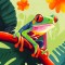 Διαμάντια Tropical Red-Eyed Tree Frog 25x25cm