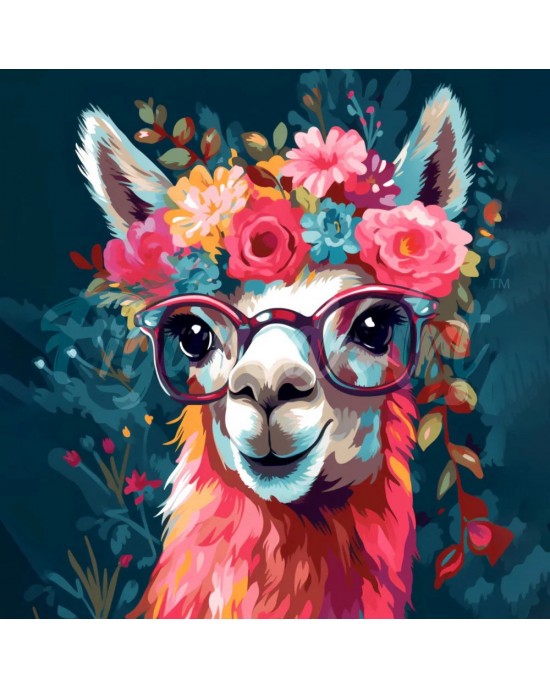 Διαμάντια Fantasy Llama and Flowers 25x25cm