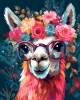 Διαμάντια Fantasy Llama and Flowers 25x25cm