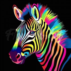 Διαμάντια Neon Zebra 25x25cm