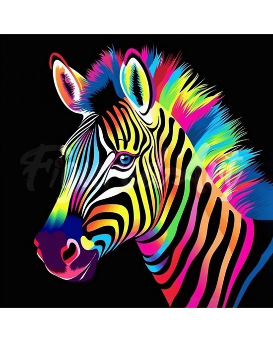 Διαμάντια Neon Zebra 25x25cm