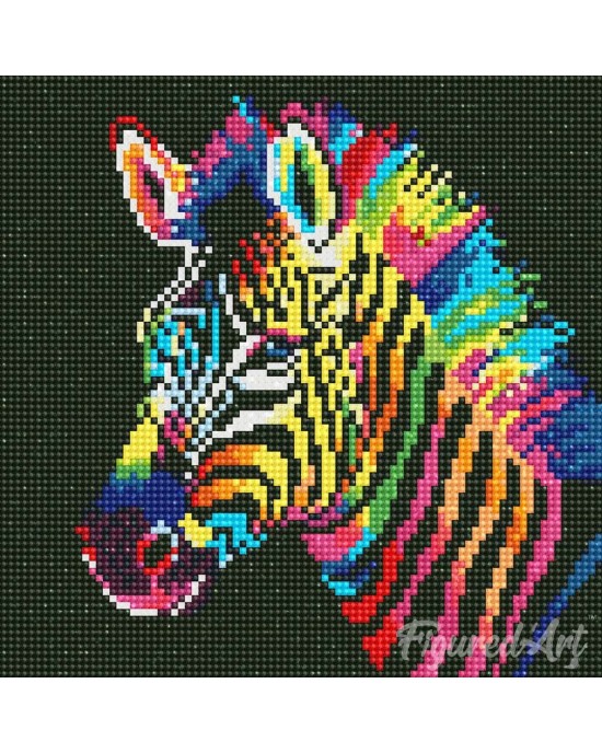Διαμάντια Neon Zebra 25x25cm