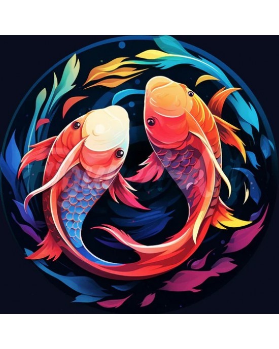 Διαμάντια Colorful Koi Carps 25x25cm