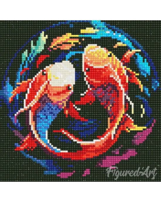 Διαμάντια Colorful Koi Carps 25x25cm