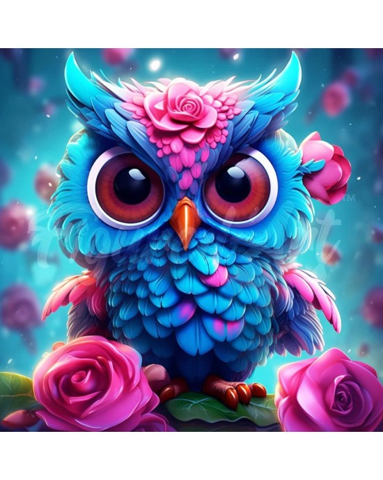 Διαμάντια Little Blue Owl 25x25cm