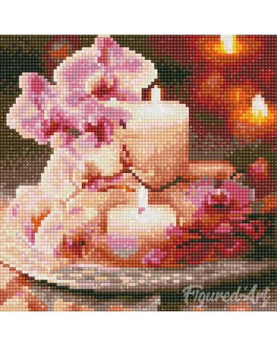 Διαμάντια Orchids and Candles 25x25cm