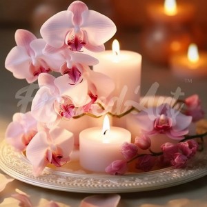 Διαμάντια Orchids and Candles 25x25cm