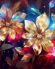 Διαμάντια Shine Golden Flowers 25x25cm