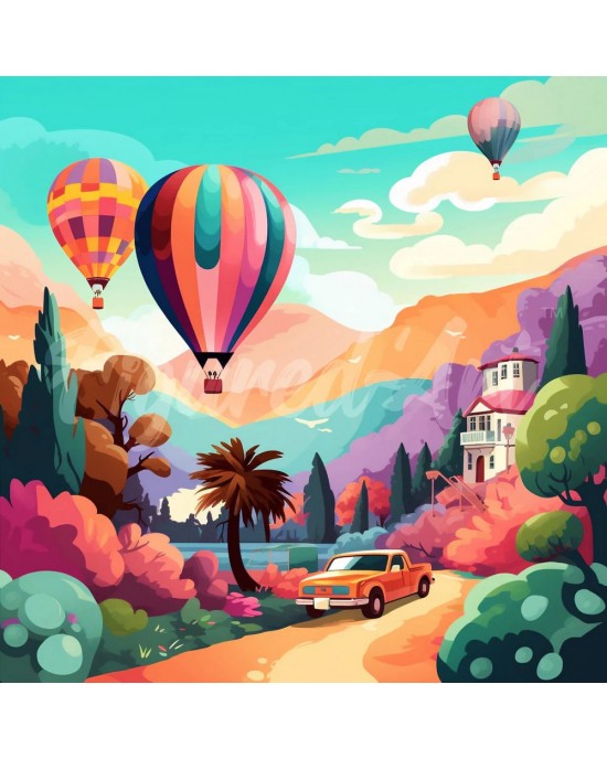 Διαμάντια Balloons Over the Valley 25x25cm