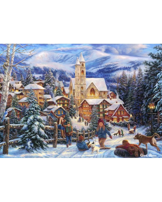 2000 κομμάτια SLEDDING TO TOWN