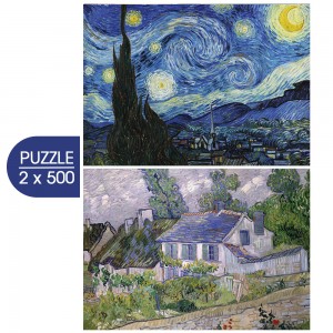 2x500 ΚΟΜΜΑΤΙΑ VAN GOGH'S ART: STARRY NIGHT, 1889 - HOUSES AT AUVERS, 1890 