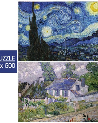 2x500 ΚΟΜΜΑΤΙΑ VAN GOGH'S ART: STARRY NIGHT, 1889 - HOUSES AT AUVERS, 1890 