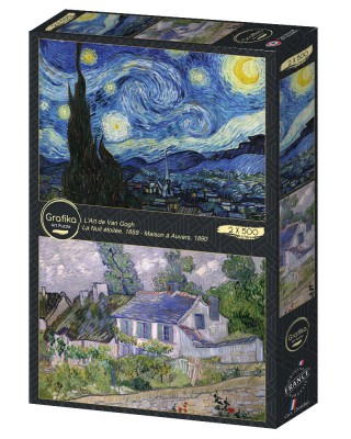 2x500 ΚΟΜΜΑΤΙΑ VAN GOGH'S ART: STARRY NIGHT, 1889 - HOUSES AT AUVERS, 1890 