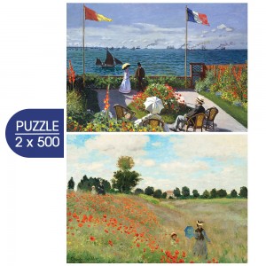 2x500 ΚΟΜΜΑΤΙΑ MONET'S ART: GARDEN AT SAINTE ADRESSE, 1867 - POPPY FIELD NEAR ARGENTUEIL, 1873