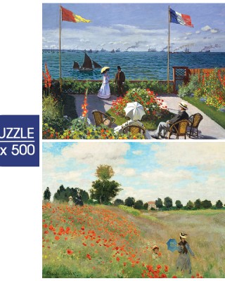 2x500 ΚΟΜΜΑΤΙΑ MONET'S ART: GARDEN AT SAINTE ADRESSE, 1867 - POPPY FIELD NEAR ARGENTUEIL, 1873