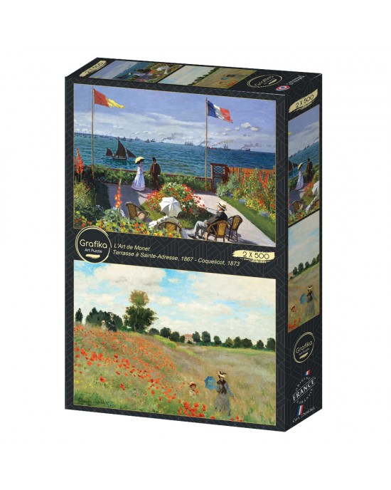 2x500 ΚΟΜΜΑΤΙΑ MONET'S ART: GARDEN AT SAINTE ADRESSE, 1867 - POPPY FIELD NEAR ARGENTUEIL, 1873