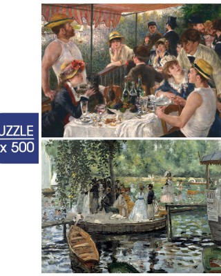 2x500 ΚΟΜΜΑΤΙΑ THE ART OF AUGUSTE RENOIR: LUNCHEON OF THE BOATING PARTY - LA GRENOUILLERE 