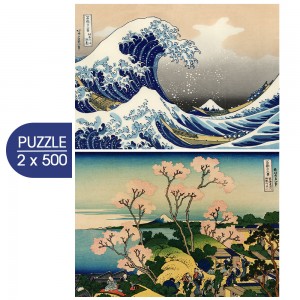 2x500 ΚΟΜΜΑΤΙΑ THE ART OF HOKUSAI: THE GREAT WAVE OF KANAGAWA - SHINEGAWA ON TOKAIDO 
