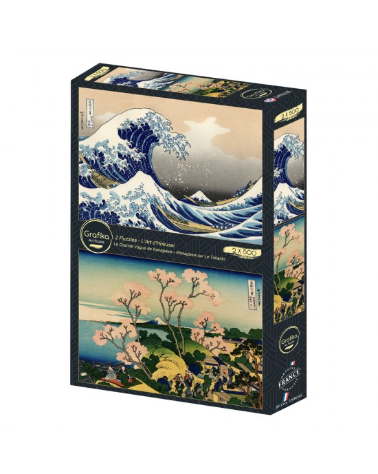 2x500 ΚΟΜΜΑΤΙΑ THE ART OF HOKUSAI: THE GREAT WAVE OF KANAGAWA - SHINEGAWA ON TOKAIDO 