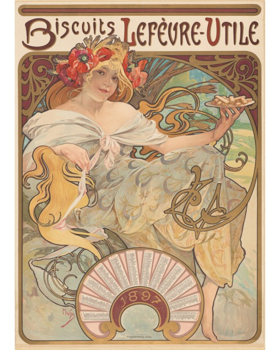 2x500 ΚΟΜΜΑΤΙΑ THE ART OF MUCHA: REVERIE (1898) – LEFEVRE - UTILE BISCUITS (1896)