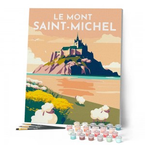 Ζωγραφική με αριθμούς Travel Poster Mont Saint-Michel 40x50cm