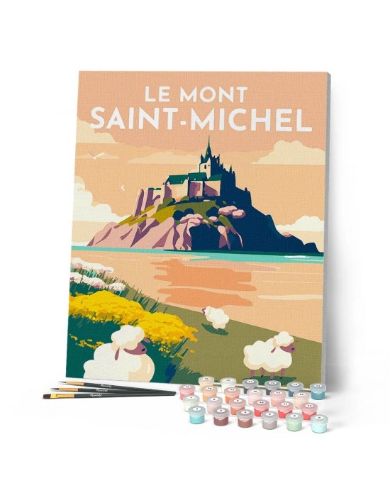 Ζωγραφική με αριθμούς Travel Poster Mont Saint-Michel 40x50cm