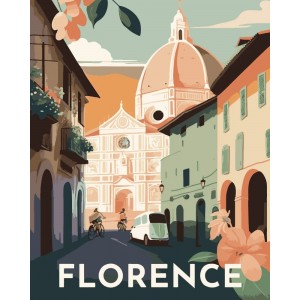 Ζωγραφική με αριθμούς Travel Poster Florence 40x50cm