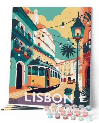 Ζωγραφική με αριθμούς Travel Poster Lisbon 40x50cm
