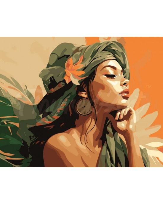 Ζωγραφική με αριθμούς Woman in African Turban 40x50cm