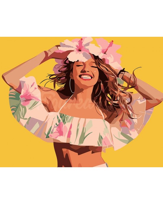 Ζωγραφική με αριθμούς Joyful Girl 40x50cm