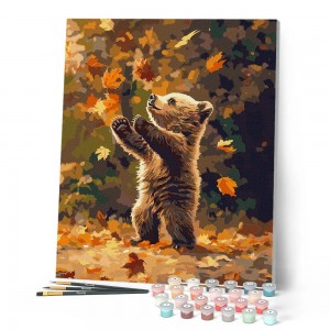 Ζωγραφική με αριθμούς Bear and Falling Leaves 40x50cm