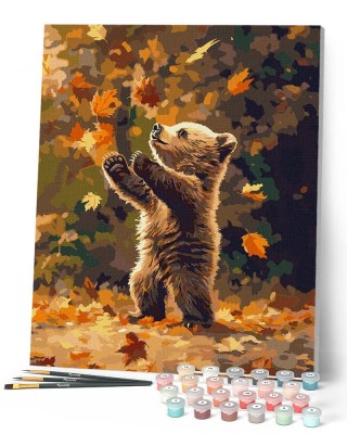 Ζωγραφική με αριθμούς Bear and Falling Leaves 40x50cm