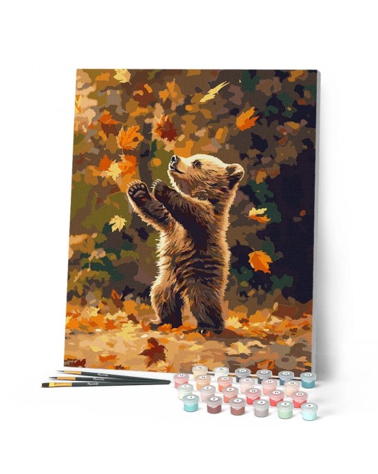 Ζωγραφική με αριθμούς Bear and Falling Leaves 40x50cm