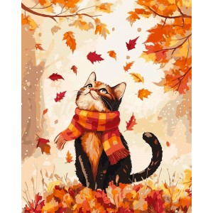 Ζωγραφική με αριθμούς Playful Autumn Cat 40x50cm
